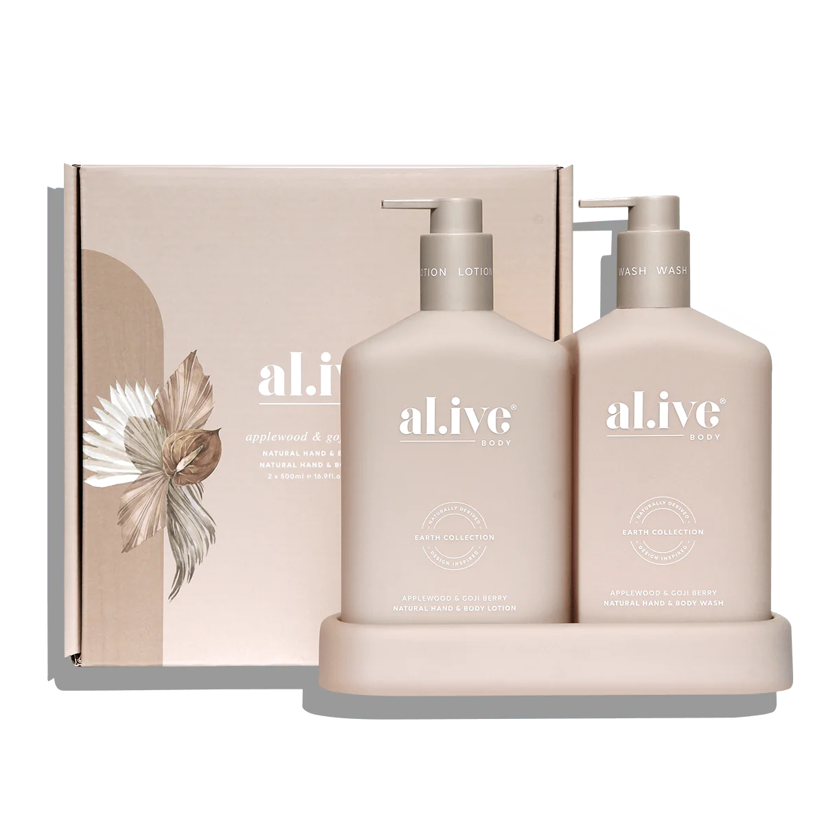 Al.ive Body | Wash & Lotion Duo + Tray - Applewood & Goji Berry