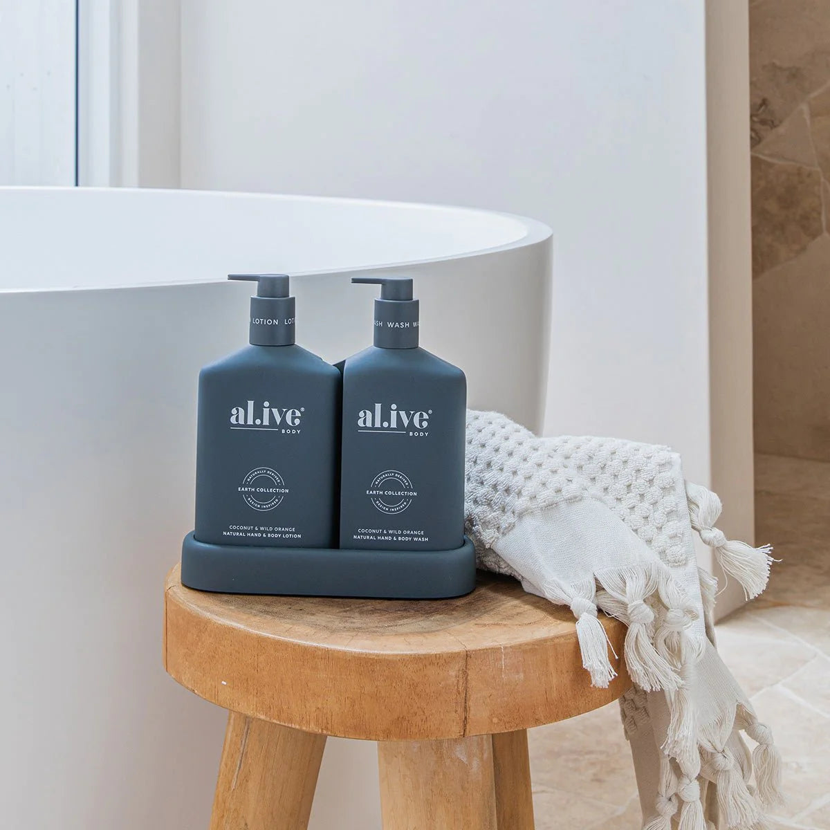 Al.ive Body | Wash & Lotion Duo + Tray - Coconut & Wild Orange