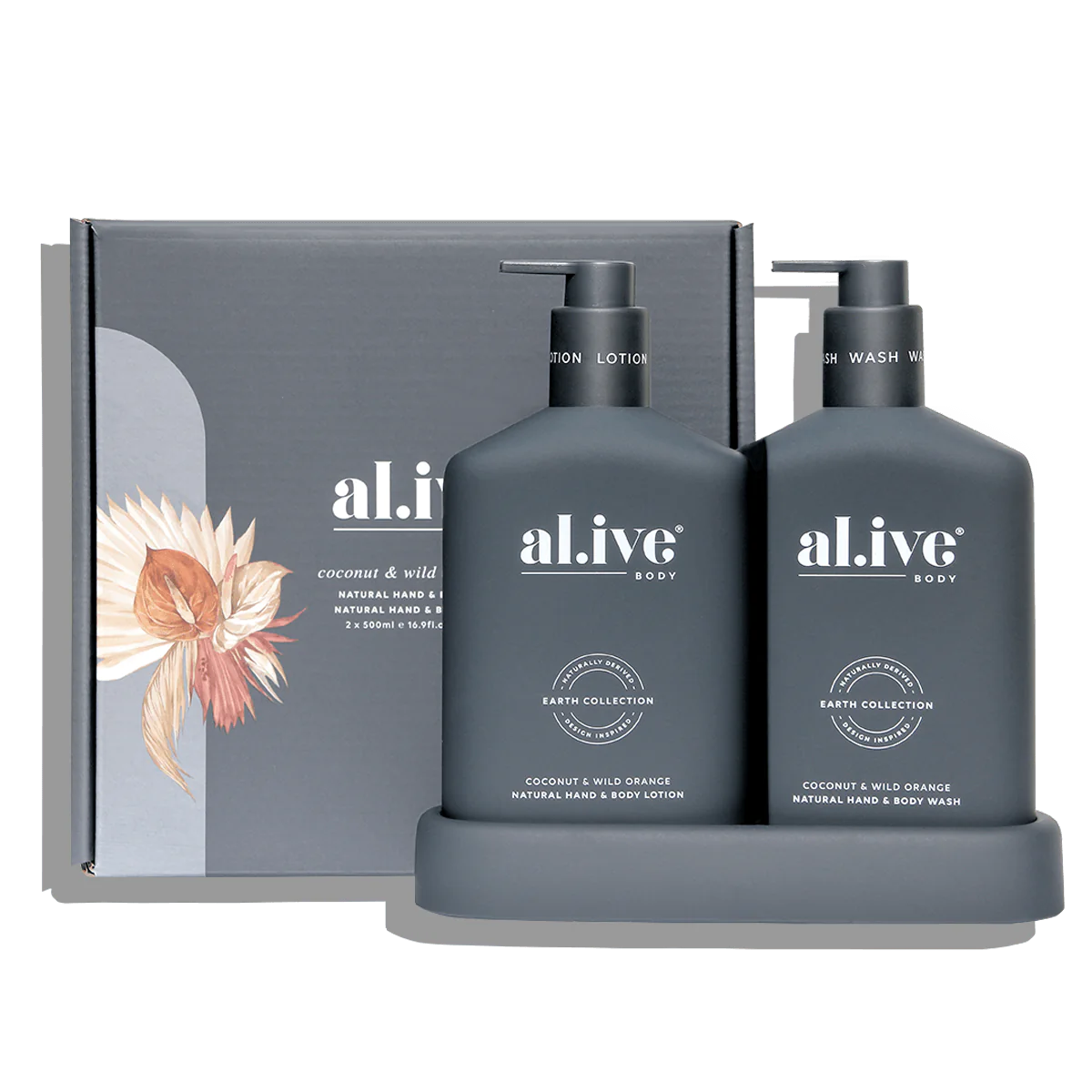 Al.ive Body | Wash & Lotion Duo + Tray - Coconut & Wild Orange