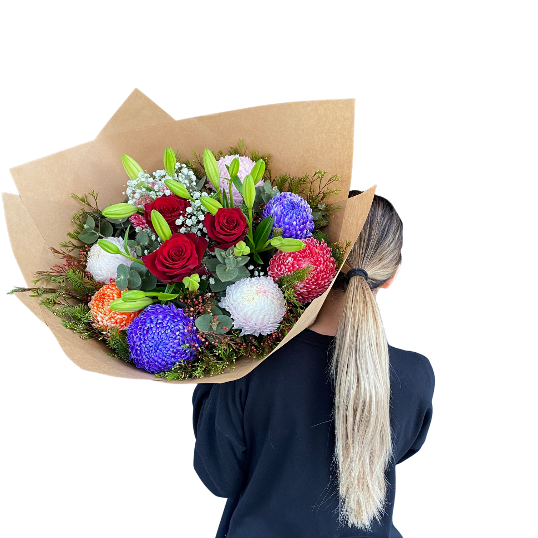 Large Bouquet Disbuds/Liliums/Roses - Chatsworth Flowers