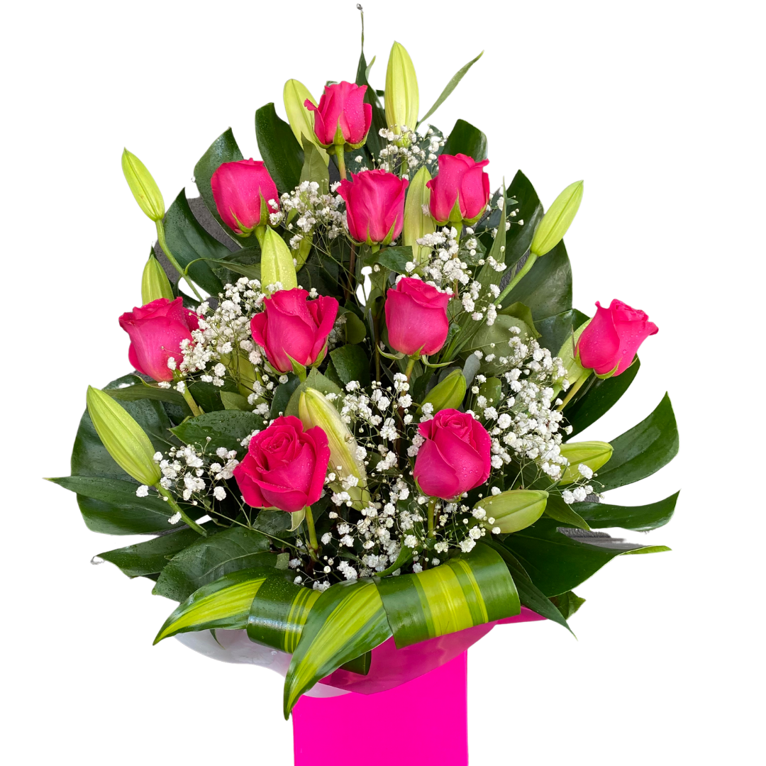 Large Box of Roses/Oriental Liliums - Chatsworth Flowers