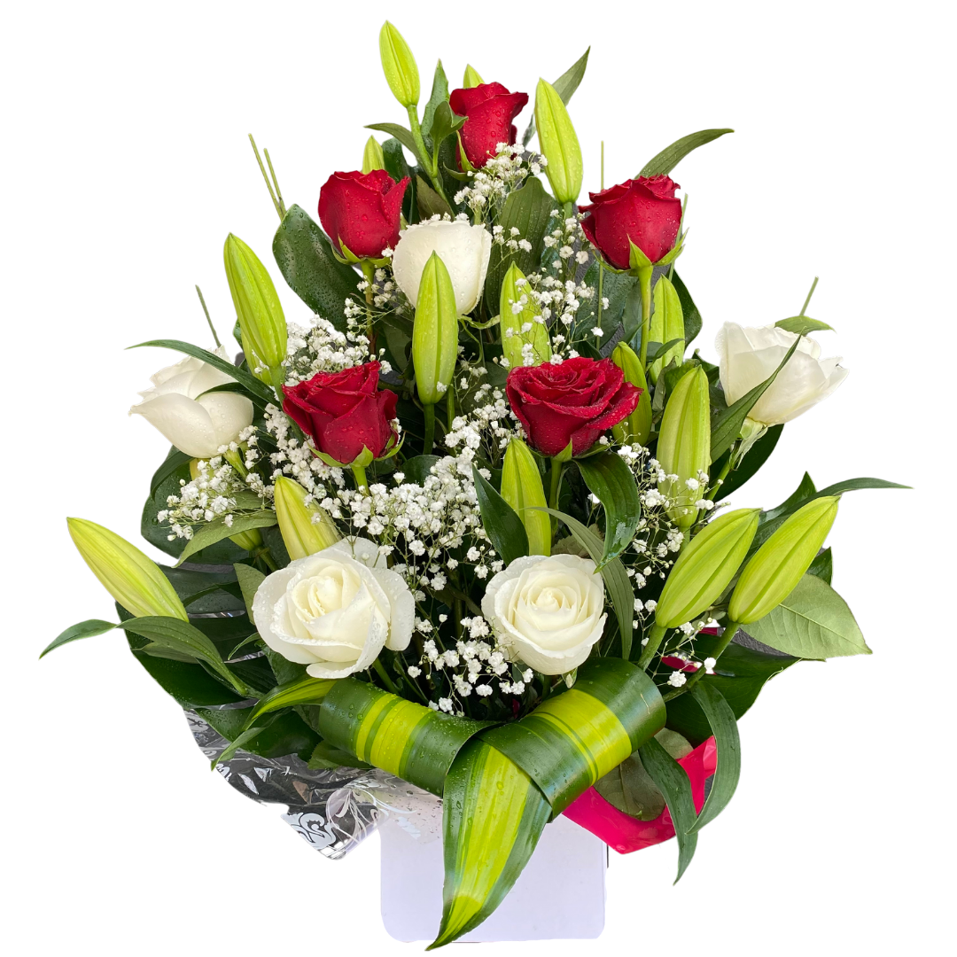 Large Box of Roses/Oriental Liliums - Chatsworth Flowers
