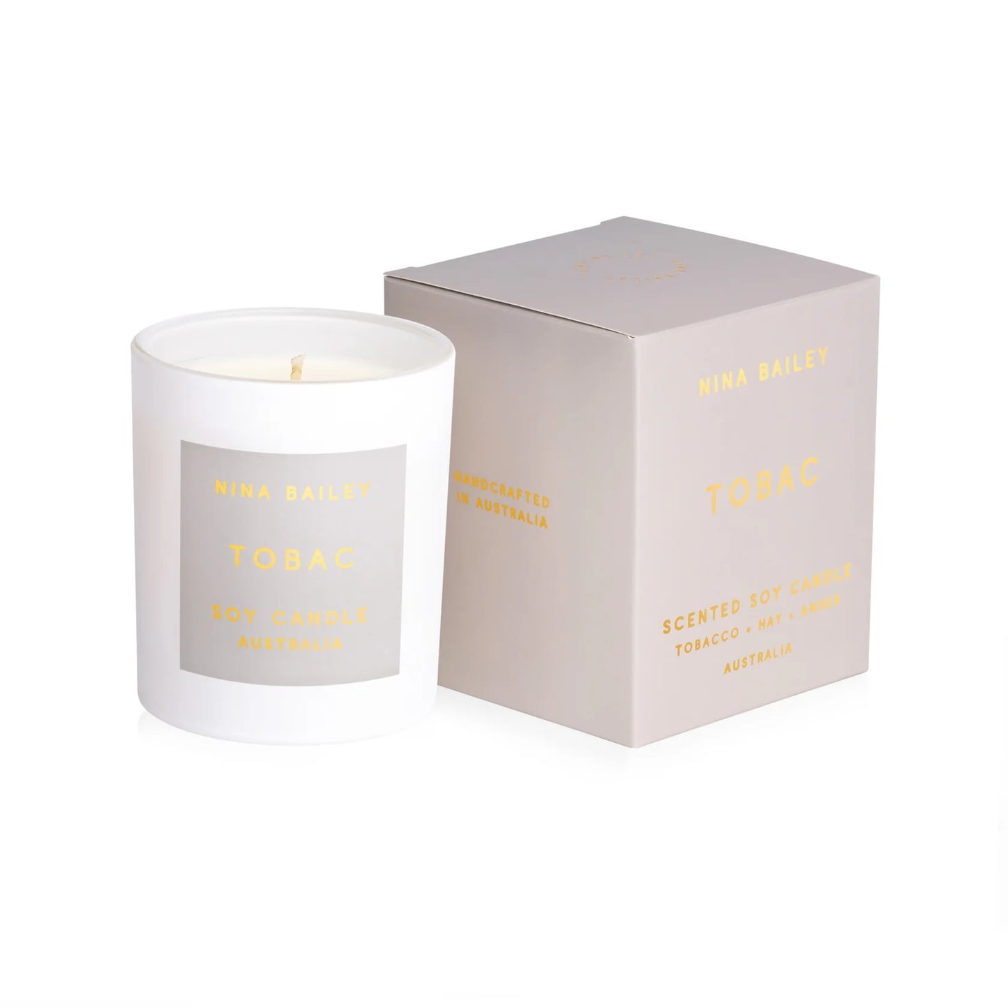 Nina Bailey | Tobac - Scented Soy Candle - Tobacco Hay Amber