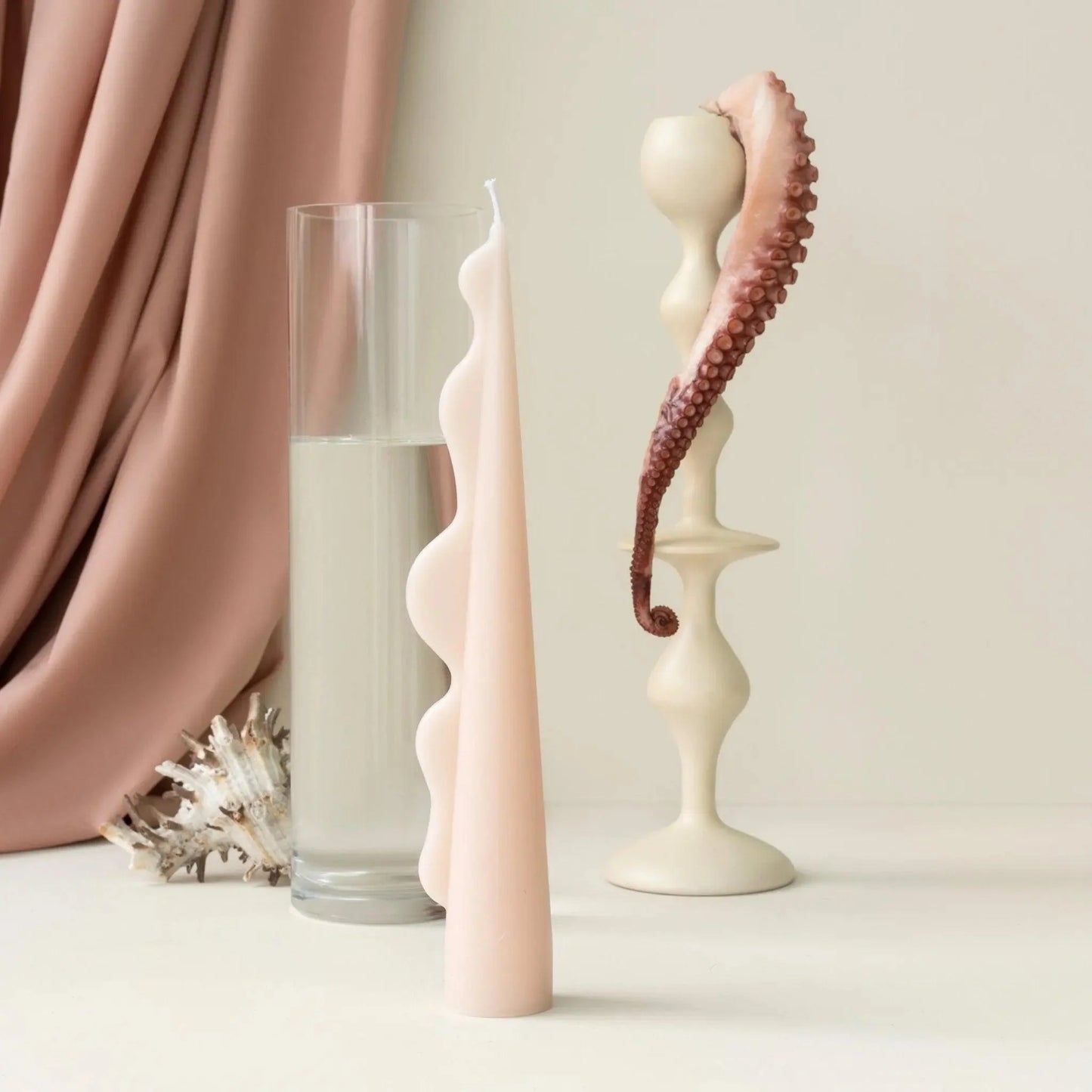 Black Blaze | Seaweed The Original - Beewax Pillar Candle - Pink