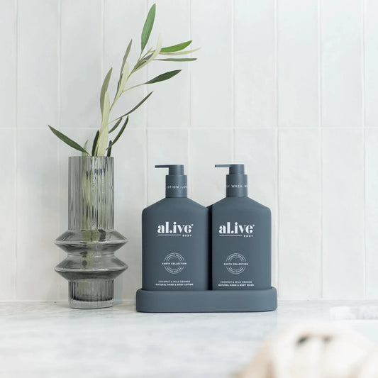 Al.ive Body | Wash & Lotion Duo + Tray - Coconut & Wild Orange
