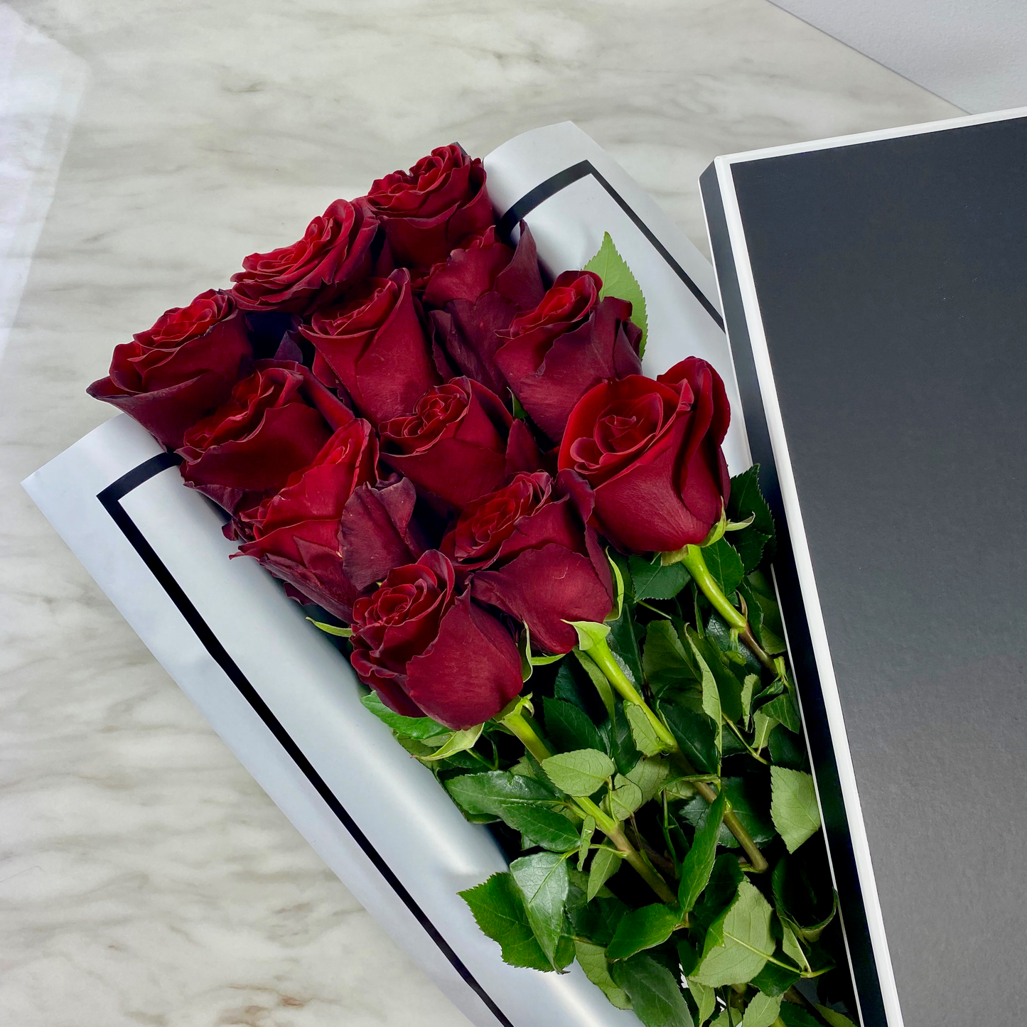 Dozen Long Stem Roses in Signature Box - Chatsworth Flowers