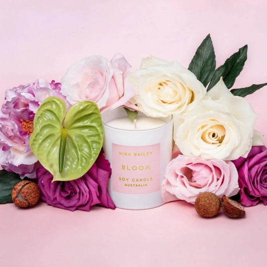 Bloom - Lychee Peony Soy Candle - Chatsworth Flowers