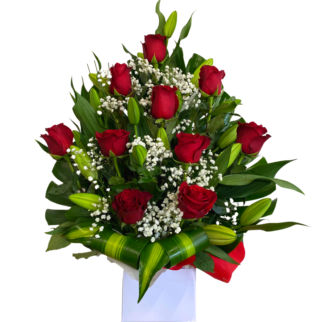 Large Box of Roses/Oriental Liliums - Chatsworth Flowers