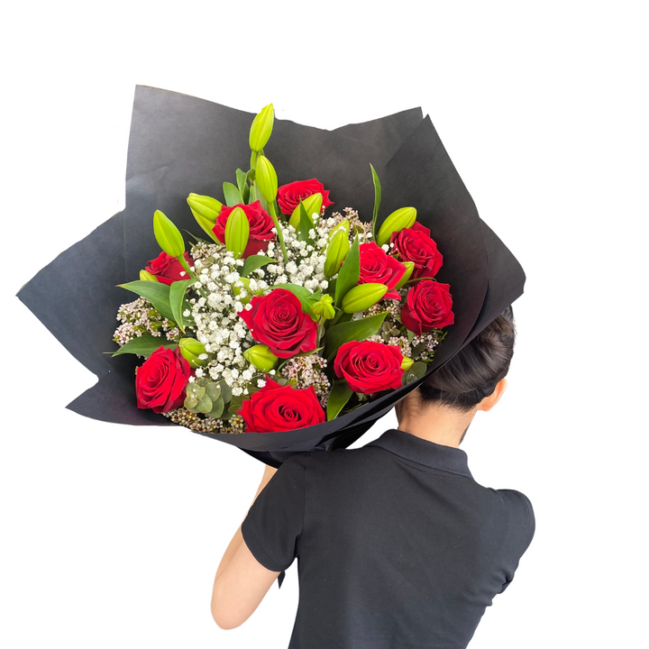 Large Bouquet of Roses/Oriental Liliums