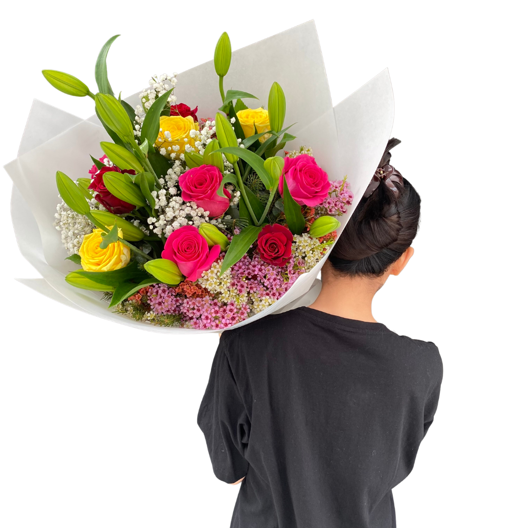 Large Bouquet of Roses/Oriental Liliums - Chatsworth Flowers